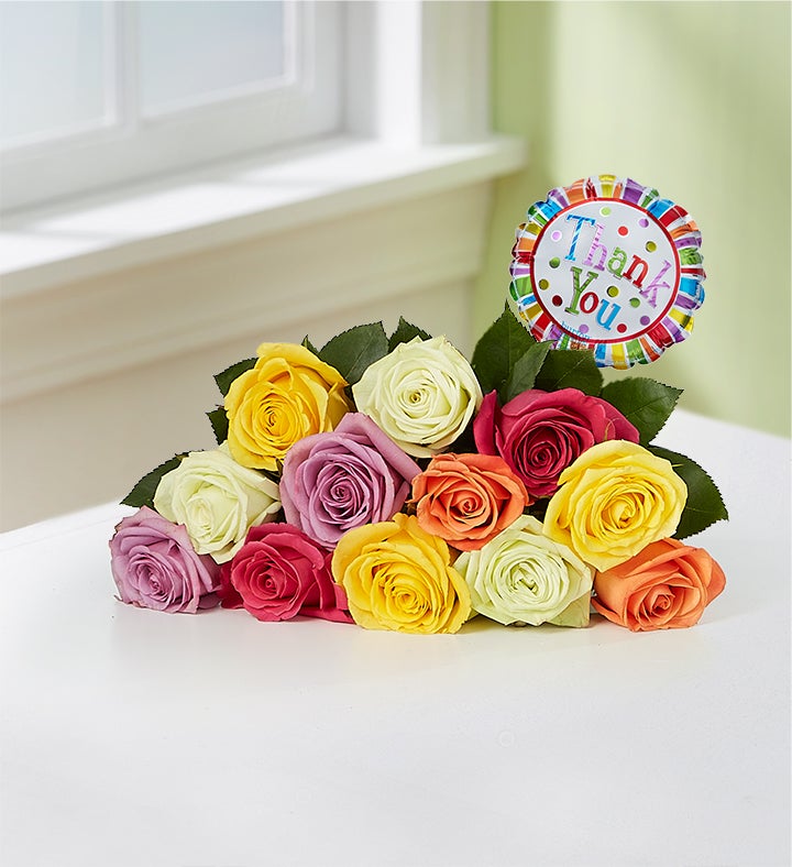 Thank You Assorted Roses, 12-24 Stems