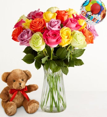 Congratulations Assorted Roses 12-24 Stems