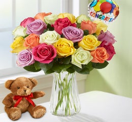 Congratulations Assorted Roses, 12-24 Stems