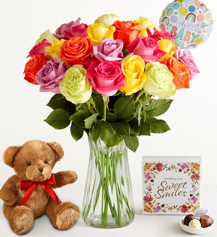 New Baby Celebration Assorted Roses
