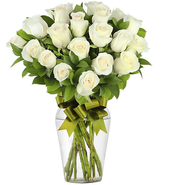 24 White Roses
