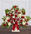 Red Rose And Lily Floor Basket