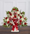 Red Rose And Lily Floor Basket