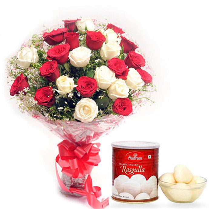 Mix Flowers N Sweets   Diwali Gift
