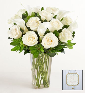 White Rose  Calla Lily Bouquet for Sympathy