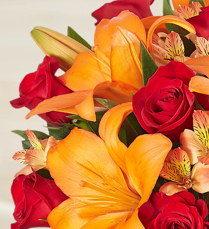 Elegant Autumn Rose & Lily Bouquet