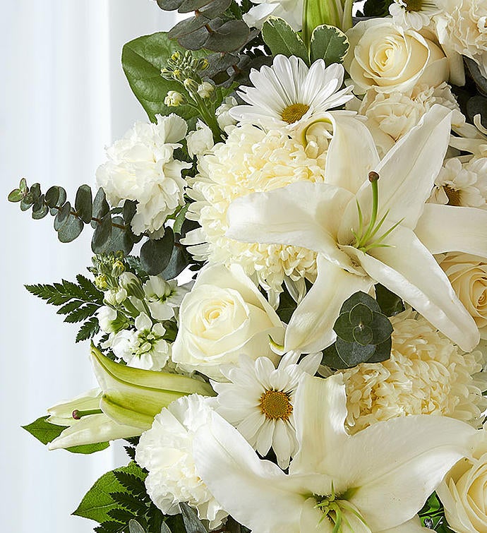 All White Funeral Wreath