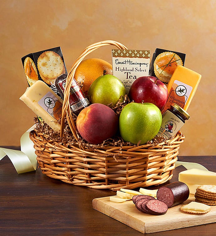 Fruit & Gourmet Basket For Sympathy