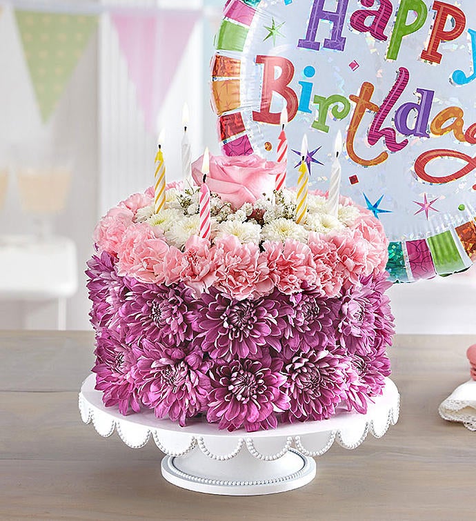 Online Chocolate Cake With Birthday Flower Arrangement Gift Delivery in  Qatar - FNP