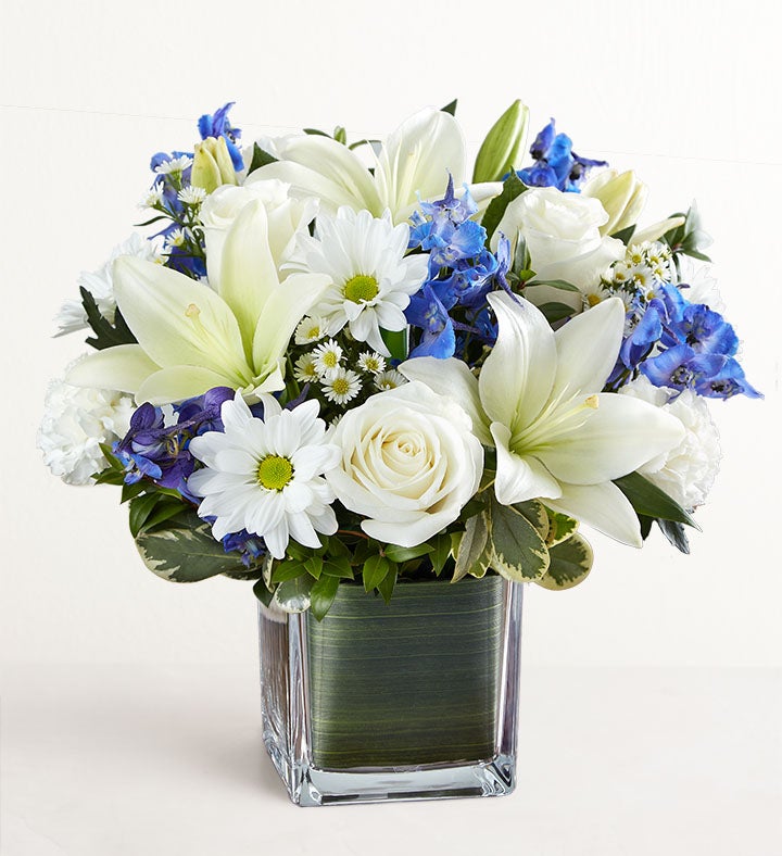 Healing Tears™ Blue & White Sympathy Flowers 1800Flowers