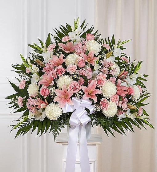 Heartfelt Sympathies™ Standing Basket- Pink & White