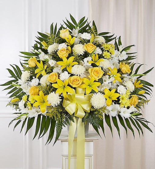 Heartfelt Sympathies™ Standing Basket- Yellow