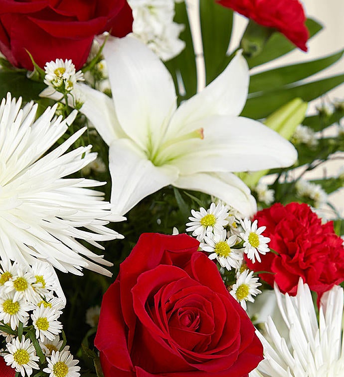 Heartfelt Sympathies™ Standing Basket- Red & White