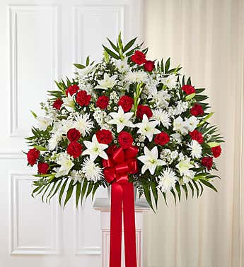 Red Funeral Flowers Red White Sympathy Flowers 1800flowers