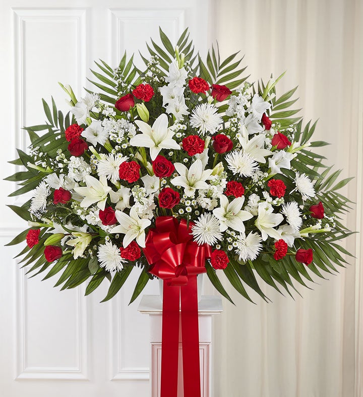 Red Funeral Flowers | Red \u0026 White Sympathy Flowers | 1800Flowers