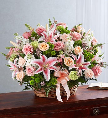 Pastel Sympathy Basket Arrangement