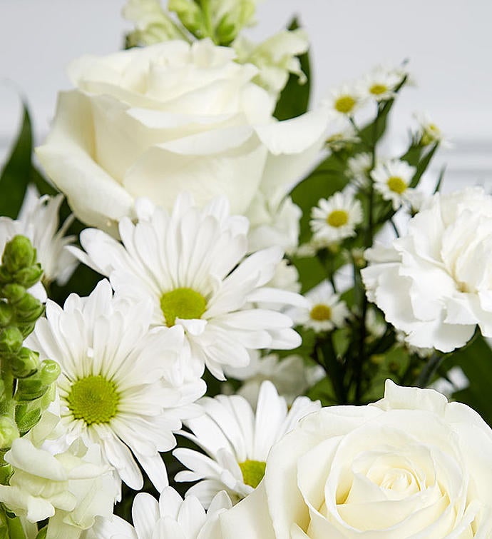 Heartfelt Tribute™ White Floor Basket Arrangement