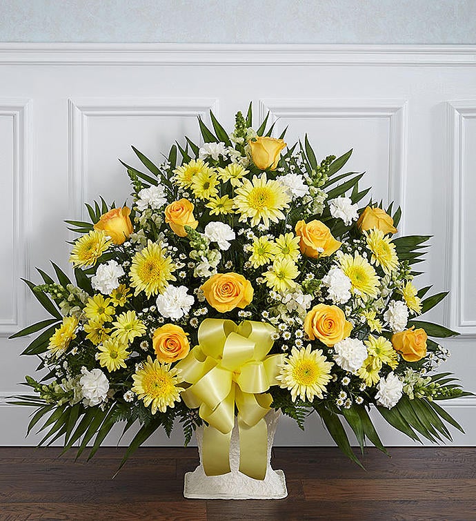 Heartfelt Tribute™ Floor Basket- Yellow