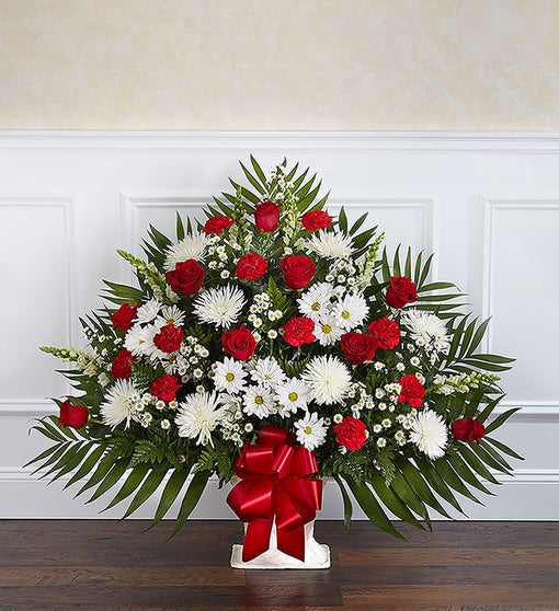 Heartfelt Tribute™ Floor Basket- Red & White