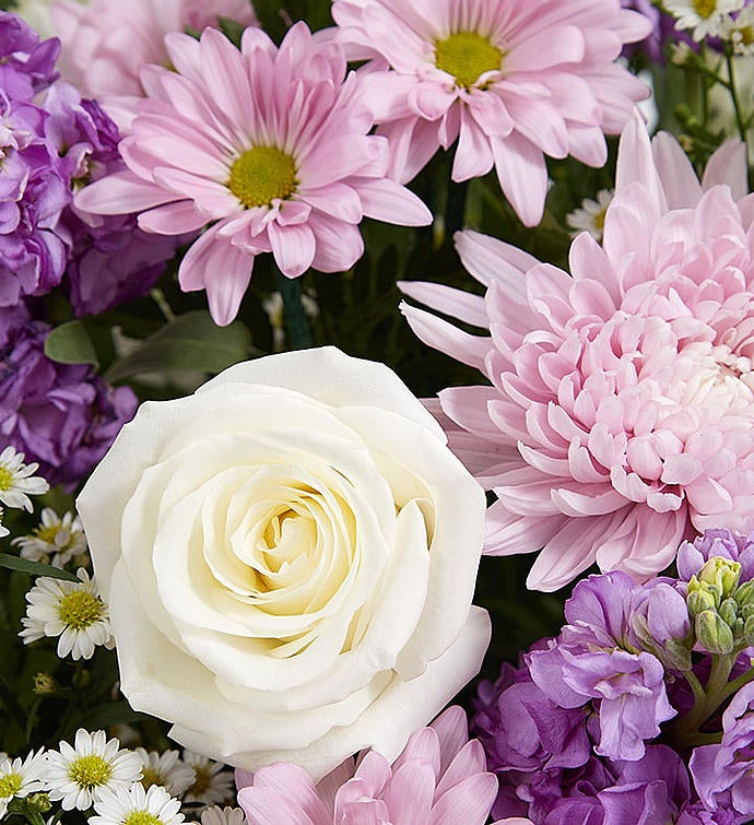 Heartfelt Tribute™ Lavender & White Floor Basket Arrangement