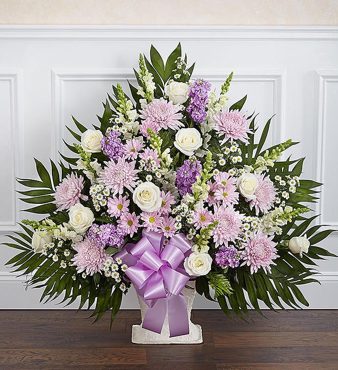 Heartfelt Tribute™ Floor Basket- Lavender & White