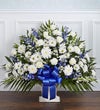 Heartfelt Tribute™ Blue & White Floor Basket Arrangement