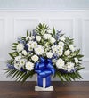 Heartfelt Tribute™ Blue & White Floor Basket Arrangement