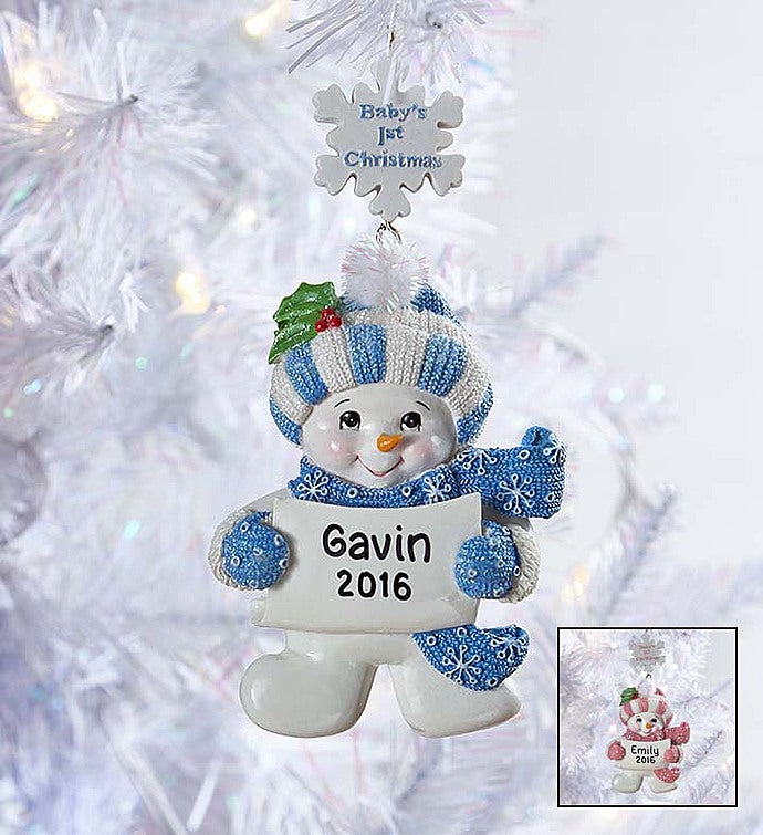 Baby's First Christmas Ornament  Pink or Blue