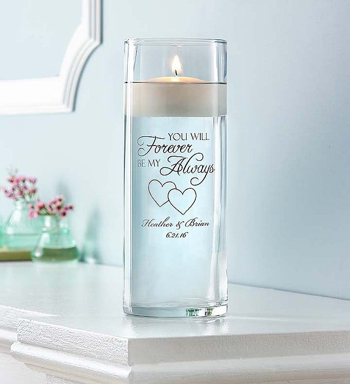 Personalized Forever and Always Floating Candle