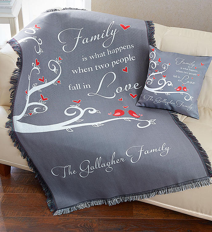 Personalized Love Pillow and Blanket