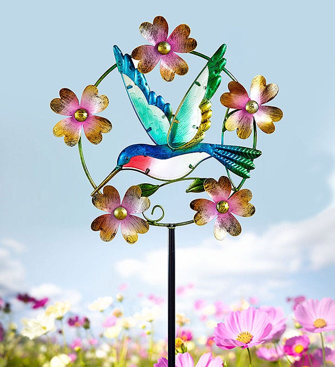 Hummingbird Kinetic Garden Stake