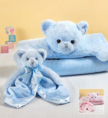 Bearington Teddy Bear Baby Mat and Snuggler