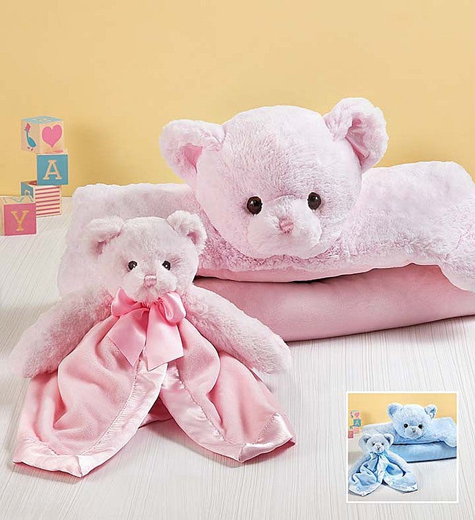 Bearington® Teddy Bear Baby Mat and Snuggler