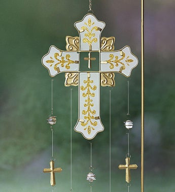 Graceful Glistening Cross Chime