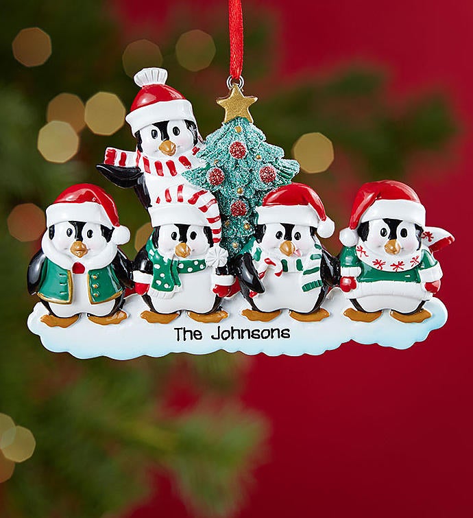 Personalized Penguin Family Ornament