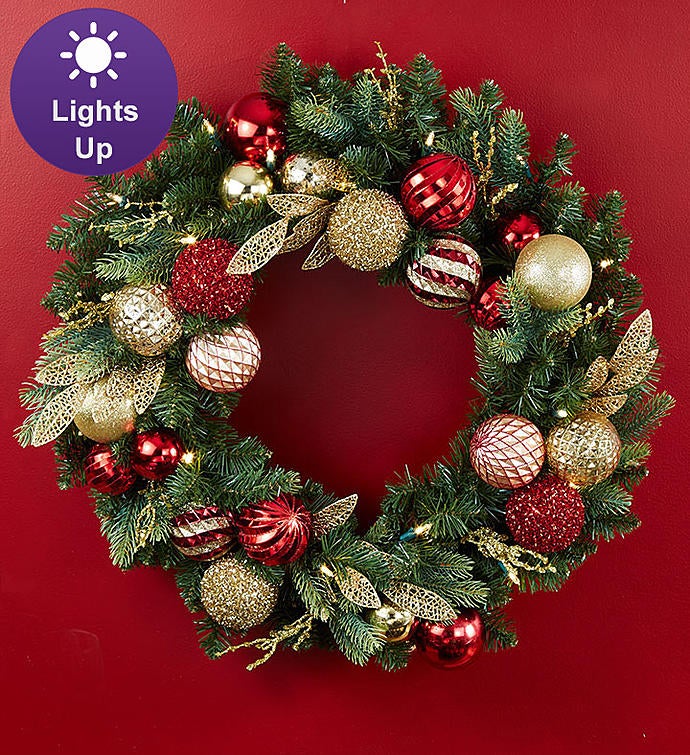 Shimmering Holiday Ornament Wreath and Centerpiece