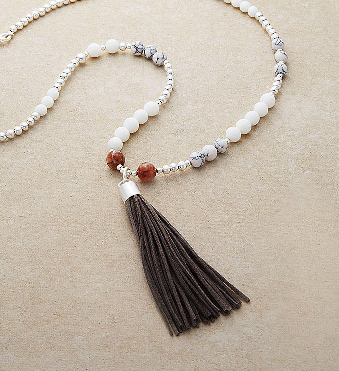 Beaded Tassel Necklace by Bayberry Road