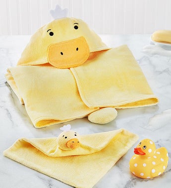 Elegant Baby Ducky Bathtime Gift Set