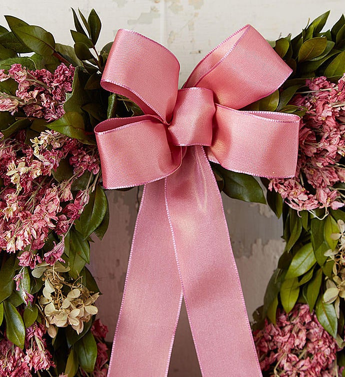 Preserved Pink Hydrangea Heart Wreath