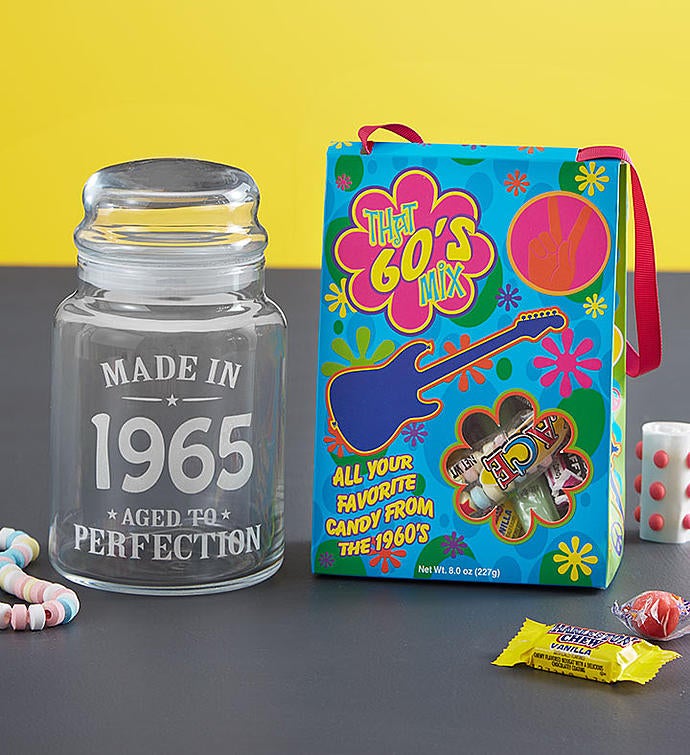 Personalized Decades Candy Jar & Candy