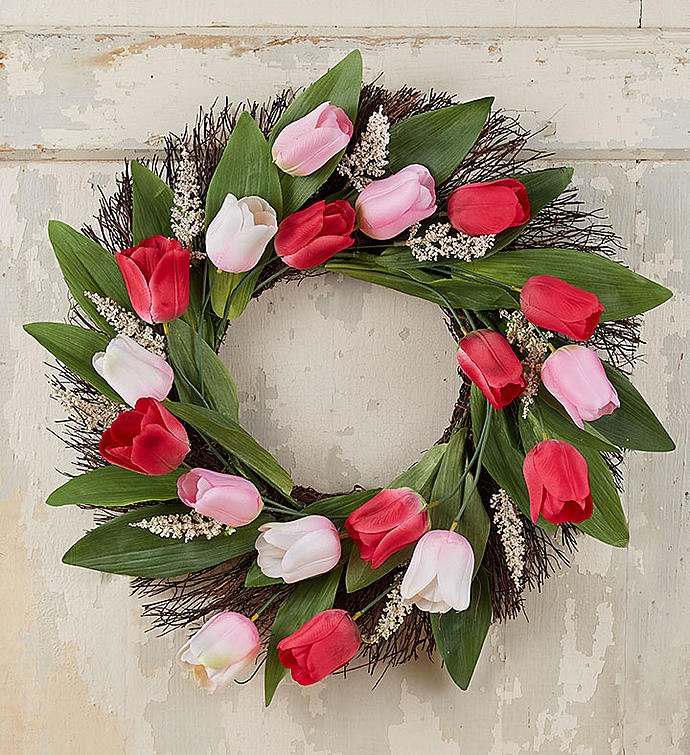 Spring Tulip Wreath 24"