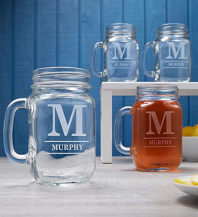 Personalized Set of 4 Mason Jars