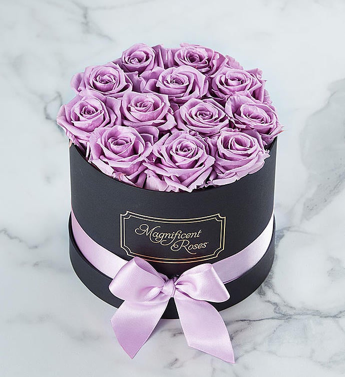 1-800-Flowers Flower Delivery Magnificent Roses Preserved Lavender Roses One Dozen