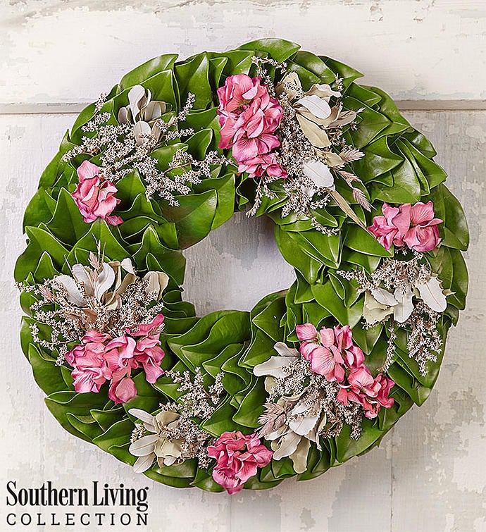 Southern Living® Hydrangea Magnolia Wreath 18"