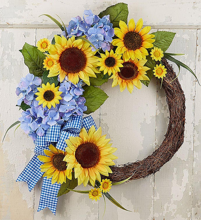 Keepsake Farmhouse Sunflower Wreath 18"