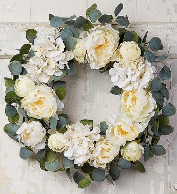 Peaceful White Hydrangea Wreath-24