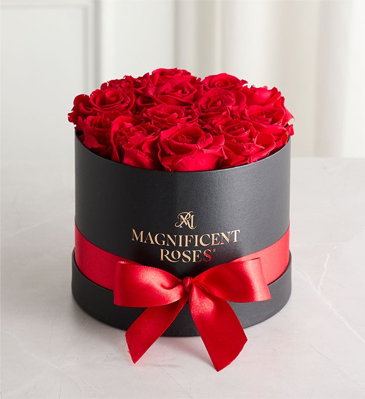 1-800-Flowers Flower Delivery Magnificent Preserved Roses Classic Red