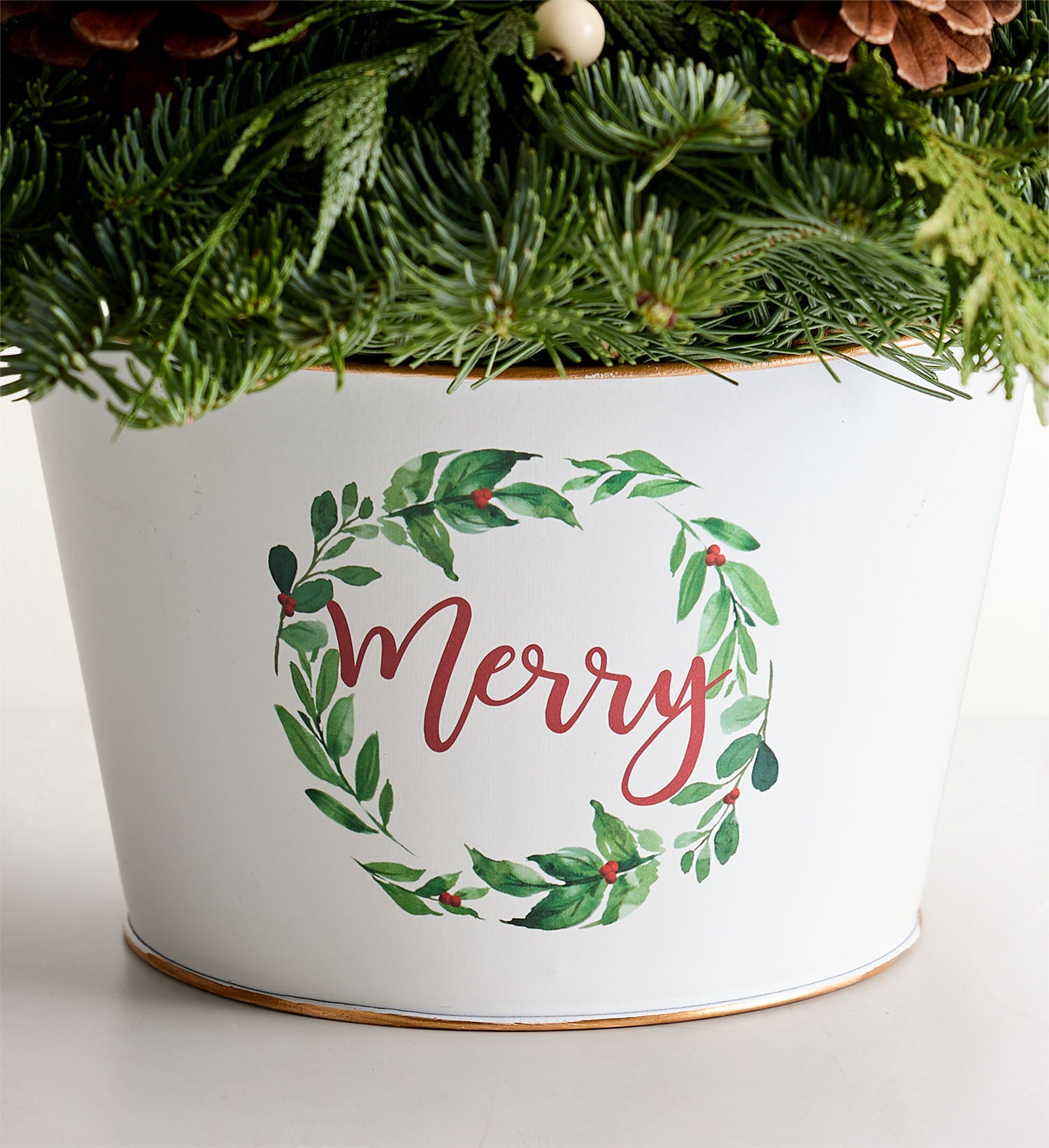Merry Evergreen Centerpiece- Lights