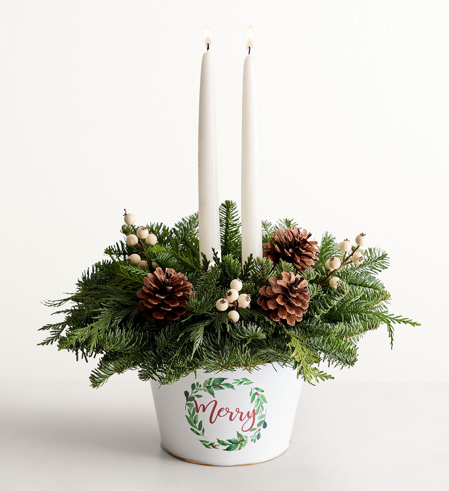 Merry Evergreen Centerpiece Lights