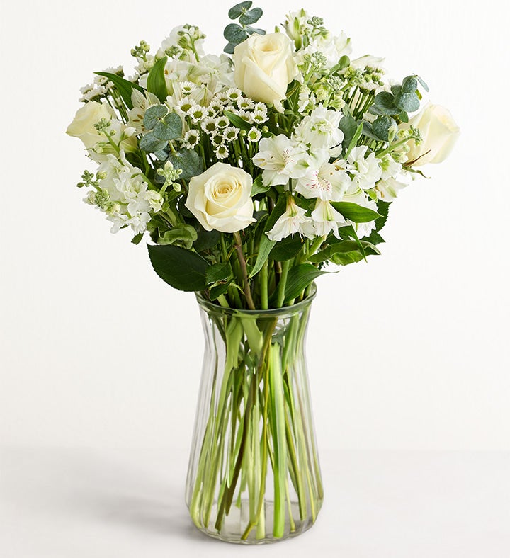 1-800-Flowers Everyday Gift Delivery Beautiful Blooms Sympathy Bouquet W/ Clear Vase